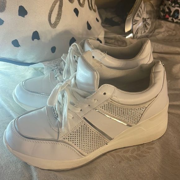 JUICY COUTURE Epoch Wedge trainers Sneakers fashion bling white - Picture 5 of 10